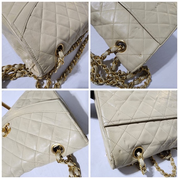 Authentic Chanel Classica Timeless Matelassè Flap Shoulder Bag Cream - Picture 12 of 16